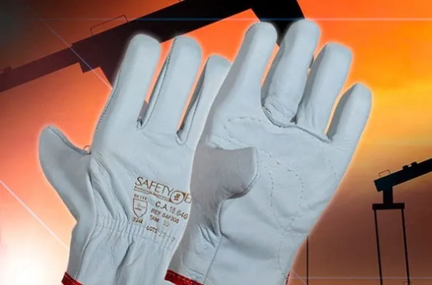 Par de luvas de vaqueta Safety EPI para proteção das mãos